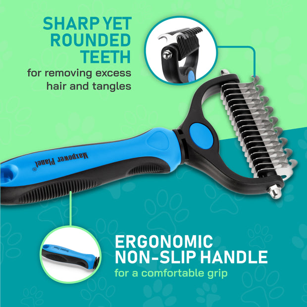 Maxpower Planet Pet Grooming Double Sided Dematting Undercoat Rake (Big)